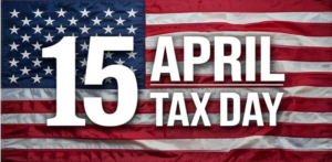 Aprill 15 Tax Day - USA Flag