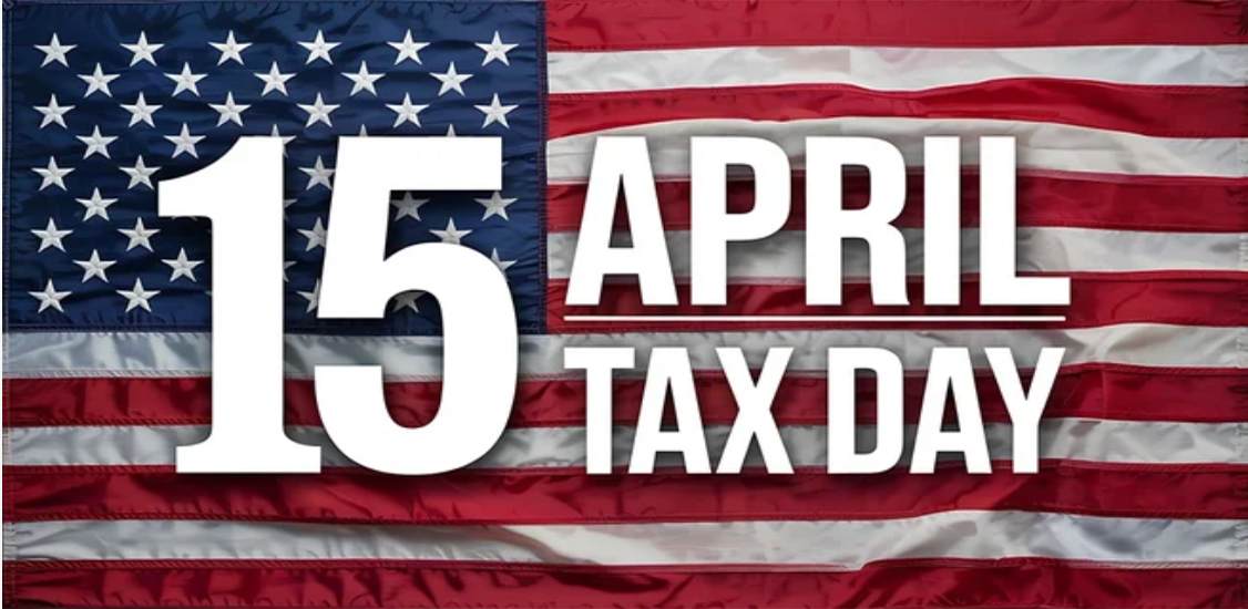 Aprill 15 Tax Day - USA Flag