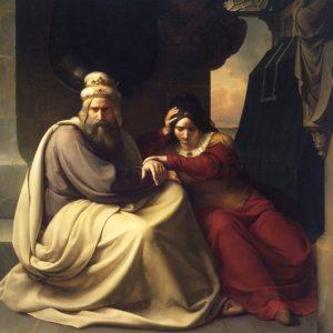 “Royal Couple Mourning for their Dead Daughter” by Karl Friedrich Lessing, 1830