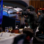 Secret Service Agents Stand on Stage