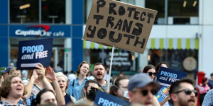 pro-transgender protesters